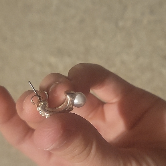 diamond pearl earrings - Picture 4 of 4